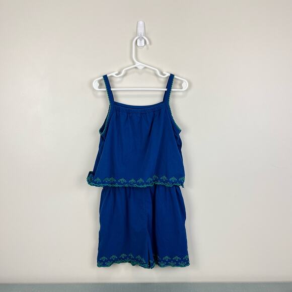 J. Crew Girls Blue Tank Romper Small (6) - Picture 6 of 6